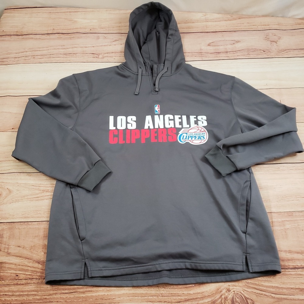 Los Angeles Clippers Sweater Mens 2XL XXL Gray Red NBA Basketball Hooded Adult